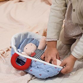 Doudou Jolijou Panenka v modré přenášecí tašce 20 cm, Doudou Jolijou Paris