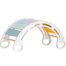 Dřevěná Montessori houpačka - bílá s barevnými příčkami, Ourbaby®