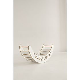 Dřevěná Montessori houpačka MOON L - bílá, baby wood