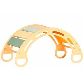 Dřevěná Montessori houpačka - přírodní s barevnými příčkami, Ourbaby®