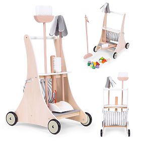 Dřevěná úklidová sada vozík ECOTOYS