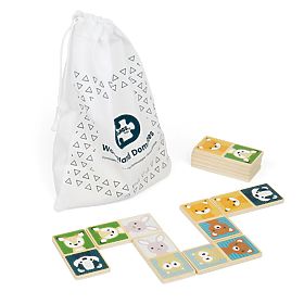 Dřevěné domino Bigjigs Toys - lesní zvířátka