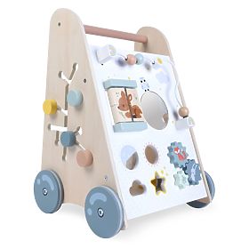 Dřevěný chodítko pro děti s pohyblivými prvky ECOTOYS