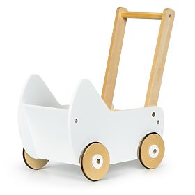 Dřevěný kočárek pro panenky chodítko ECOTOYS