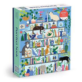 Galison Puzzle Kočičí knihovna 1000 dílků