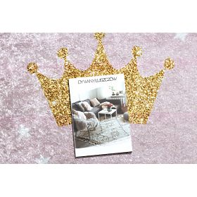 JUNIOR 51549.802 mycí kulatý kobereč koruna pro děti protiskluz - růžový, F.H.Kabis