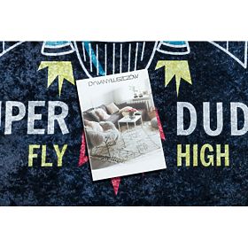 JUNIOR 52069.801 mycí kobereček Vesmírná raketa pro děti protiskluz - černý, F.H.Kabis