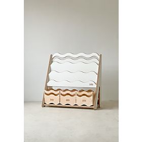 Knihovna a regál na hračky WAVE M - bílá