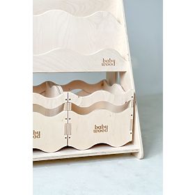 Knihovna a regál na hračky WAVE M - přírodní