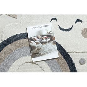 Koberec kulatý YOYO EY78 bílé / béžový - Oblak, Duha, tečky pro děti, strukturální, senzoricky Třásn, F.H.Kabis