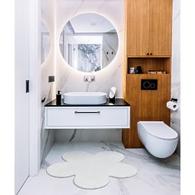 Koberec pratelný SHAPE 3106 Květ Shaggy - slonová kost plyšový, protiskluzový, F.H.Kabis