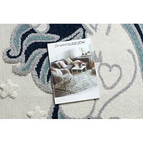 Koberec YOYO GD49 bílé / šedo - Jednorožec pro děti, strukturální, senzoricky Třásně, F.H.Kabis