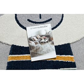 Koberec YOYO GD50 šedo / bílé - Medvídek pro děti, strukturální, senzoricky Třásně, F.H.Kabis