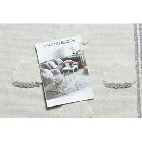 Koberec YOYO GD62 bílé / šedo - Mraky pro děti, strukturální, senzoricky Třásně, F.H.Kabis