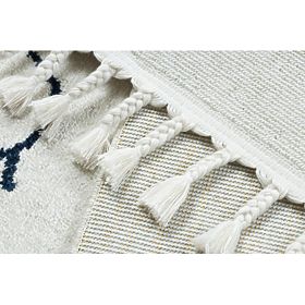 Koberec YOYO GD63 bílé / tmavě modrá - Oblak, kapky pro děti, strukturální, senzoricky Třásně