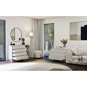 Komoda AMBER 1D4S Skříňka 1 Dveře 4 Zásuvky Do Ložnice Obývacího Pokoje KAŠMÍR Béžová