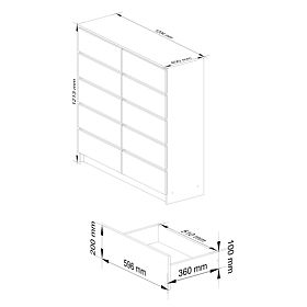 KOMODA K120 10SZ CLP PK DUB ARTISAN / BÍLÁ