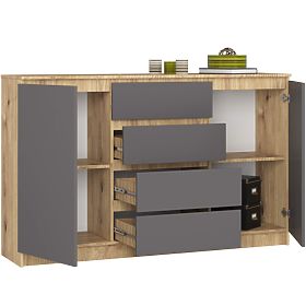 KOMODA K160 2D 4SZ CLP PK ARTISAN / ŠEDÁ