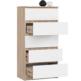 KOMODA K60 5SZ CLP PK DUB SONOMA / BÍLÁ