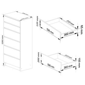 KOMODA K60 6SZ CLP PK BÍLÁ / ŠEDÁ
