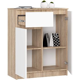 KOMODA K80 2D 1SZ CLP PK DUB SONOMA / BÍLÁ