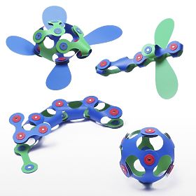 Magnetická skládačka Clixo Itsy, Zeleno-Modrá, CLIXO