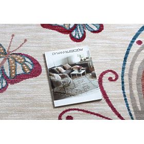 Moderní dětský koberec TOYS 75326 MOTÝL, nepravidelný tvar, krémová, červená fuchsie, F.H.Kabis