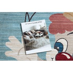 Moderní dětský koberec TOYS 75328 KLAUN, nepravidelný tvar, modrá, tyrkysová, červená fuchsie, F.H.Kabis