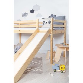 Dětská vyvýšená postel Ourbaby Modo se skluzavkou - borovice