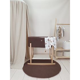 Mojžíšův koš Teddy s dřevěnou základnou - hnědý