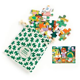 Mudpuppy Puzzle Veselí kempaři v látkovém pytlíku 36 dílků, Mudpuppy