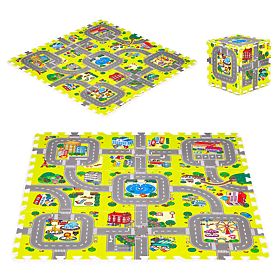 Pěnová podložka pro děti město 9 dílů 90,5x90,5 cm IPLAY, IPLAY