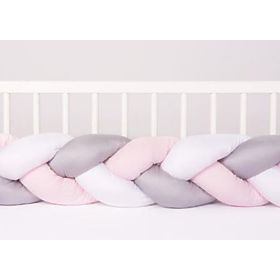 Pletený chránič do postýlky Pink 200 cm