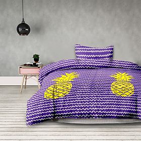 Povlečení BASIC - AMELIAHOME fialová barva tištěný motiv moderní styl moderní 155x220*2+80x8