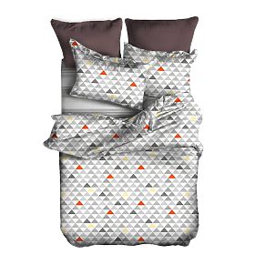 Povlečení BASIC šedé s geometrickým vzorem 155x220_80x80*1 DecoKing