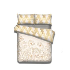 Povlečení SNUGGY žluté s květinovým motivem 155x220*2+80x80*2 AmeliaHome