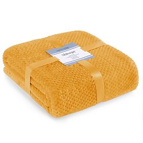 Přehoz SHLEEPY oranžový s žakárovým vzorem klasický styl 170x210