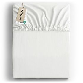 Prostěradlo AMBER barva bílá klasický styl materiál jersey 80-90x200 DecoKing