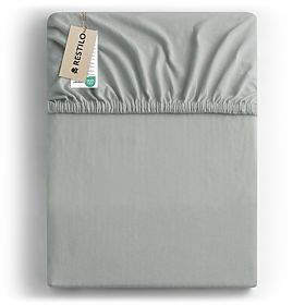 Prostěradlo AMBER barva šedá klasický styl materiál jersey 200-220x200 DecoKing