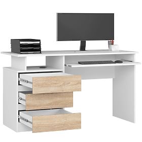 PSACÍ STŮL CLP 135cm PK BÍLÝ / SONOMA