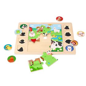 Puzzle 2v1 Farma - skládačka najdi stín
