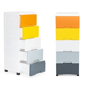 Regál s 5 výsuvnými zásuvkami, nohy s kolečky ModernHome, MODERNHOME