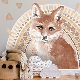 Samolepky na zeď - liška na duhovém pozadí, PASTELOWE LOVE®