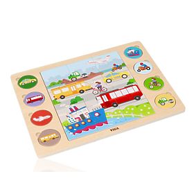 Skládačka 2v1 Vozidla - puzzle a hra najdi stín