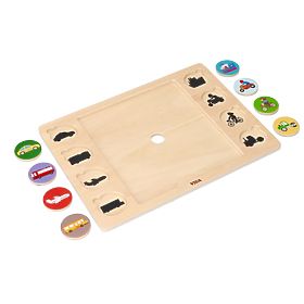 Skládačka 2v1 Vozidla - puzzle a hra najdi stín