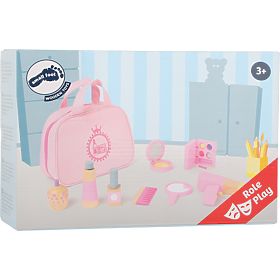 small foot Dětská kosmetická taštička růžová s dřevěnými doplňky