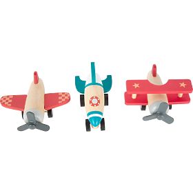 small foot Dřevěná natahovací letadla 3 ks