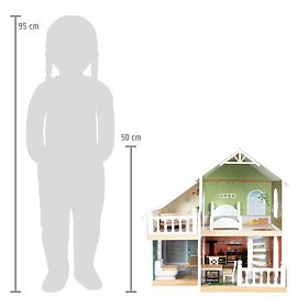 small foot Dřevěný domeček pro panenky s terasou