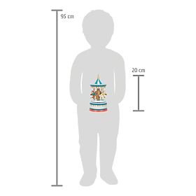 small foot Hrací skříňka koníčkový kolotoč modrý