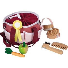 small foot Sada péče o koně s taškou červená, small foot